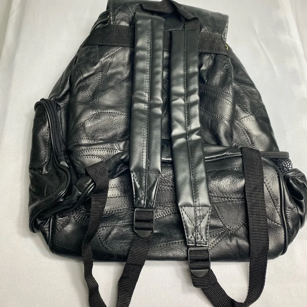 Black Faux Leather Backpack - Classic Everyday Carry